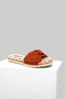 Orange Women's Suede Slippers | Derimod Orange Women's Suede Slippers | Derimod