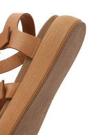 Women's Brown Buckled Thick Soled Leather Sandals | Derimod Women's Brown Buckled Thick Soled Leather Sandals | Derimod