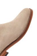 Men's Mink Suede Leather Chelsea Flat Boots | Derimod Men's Mink Suede Leather Chelsea Flat Boots | Derimod