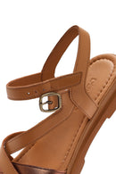 Women's Tan Leather Ankle Buckle Sandals | Derimod Women's Tan Leather Ankle Buckle Sandals | Derimod