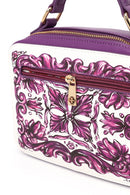 Woman Purple Long-Strap Printed Shoulder Bag | Derimod Woman Purple Long-Strap Printed Shoulder Bag | Derimod