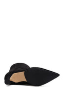 Women's Black Heeled Suede Leather Boots | Derimod Women's Black Heeled Suede Leather Boots | Derimod