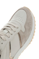 Kadın Bej Bağcıklı Deri Sneaker | Derimod Kadın Bej Bağcıklı Deri Sneaker | Derimod