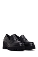 Kadın Siyah Kalın Topuklu Deri Maskülen Loafer | Derimod Kadın Siyah Kalın Topuklu Deri Maskülen Loafer | Derimod