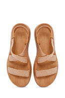 Kadın Bej Hasır Comfort Sandalet | Derimod Kadın Bej Hasır Comfort Sandalet | Derimod