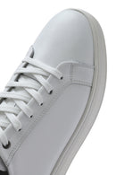 Men's White Lace-up Leather Sneaker | Derimod Men's White Lace-up Leather Sneaker | Derimod