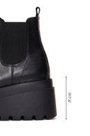 Women's Black Leather Thick Soled Chelsea Boots | Derimod Women's Black Leather Thick Soled Chelsea Boots | Derimod