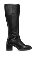 Geox Women Black D Serılda 60 B - Smo.Lea Zippered Heel Leather Boot | Derimod Geox Women Black D Serılda 60 B - Smo.Lea Zippered Heel Leather Boot | Derimod
