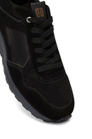 Erkek Siyah Bağcıklı Deri Sneaker | Derimod Erkek Siyah Bağcıklı Deri Sneaker | Derimod