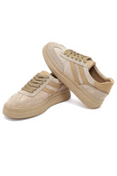 Women's Beige Lace-up Suede Leather Sneaker | Derimod Women's Beige Lace-up Suede Leather Sneaker | Derimod