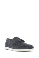 Men's Gray Tassel Suede Leather Casual Loafer | Derimod Men's Gray Tassel Suede Leather Casual Loafer | Derimod