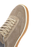 Erkek Bej Bağcıklı Süet Deri Sneaker | Derimod Erkek Bej Bağcıklı Süet Deri Sneaker | Derimod