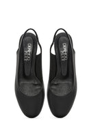 Derimod Flex Women's Black Open Back Thick Low Heel Leather Shoes | Derimod Derimod Flex Women's Black Open Back Thick Low Heel Leather Shoes | Derimod