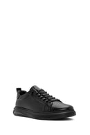 Erkek Siyah Bağcıklı Deri Sneaker | Derimod Erkek Siyah Bağcıklı Deri Sneaker | Derimod