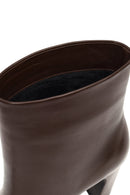 Women's Brown Thick Heeled Leather Boots | Derimod Women's Brown Thick Heeled Leather Boots | Derimod