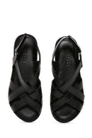 Kadın Siyah Deri Comfort Sandalet | Derimod Kadın Siyah Deri Comfort Sandalet | Derimod