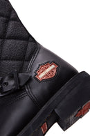 Harley Davidson Women's Black Laconia Hi Zipper Leather Boots | Derimod Harley Davidson Women's Black Laconia Hi Zipper Leather Boots | Derimod