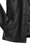 Rebecca Women's Black Fur Collar Leather Coat | Derimod Rebecca Women's Black Fur Collar Leather Coat | Derimod