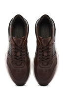 Men's Brown Lace-Up Leather Casual Sneakers | Derimod Men's Brown Lace-Up Leather Casual Sneakers | Derimod