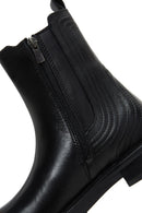 Women's Black Leather Zippered Chelsea Boots | Derimod Women's Black Leather Zippered Chelsea Boots | Derimod