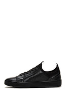 Erkek Siyah Bağcıklı Deri Sneaker | Derimod Erkek Siyah Bağcıklı Deri Sneaker | Derimod