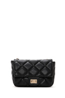 Women's Black Long Strap Quilted Crossbody Bag | Derimod Women's Black Long Strap Quilted Crossbody Bag | Derimod