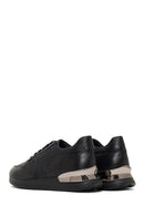 Men's Black Lace-Up Thick-Soled Leather Sneaker | Derimod Men's Black Lace-Up Thick-Soled Leather Sneaker | Derimod