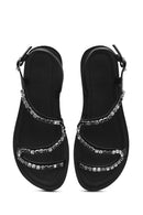 Women's Black Stone Sandals | Derimod Women's Black Stone Sandals | Derimod