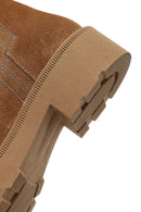 Women Mink Zippered Thick Sole Suede Leather Boot | Derimod Women Mink Zippered Thick Sole Suede Leather Boot | Derimod
