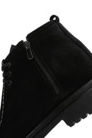 Men's Black Zippered Suede Leather Boots | Derimod Men's Black Zippered Suede Leather Boots | Derimod