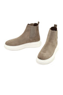 Men's Beige Thick-Soled Suede Leather Chelsea Boot | Derimod Men's Beige Thick-Soled Suede Leather Chelsea Boot | Derimod