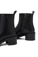 Women's Black Zippered Leather Boots | Derimod Women's Black Zippered Leather Boots | Derimod