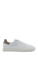 Men's White Lace-up Leather Sneaker | Derimod Men's White Lace-up Leather Sneaker | Derimod