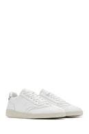 Women's White Lace-Up Leather Sneaker | Derimod Women's White Lace-Up Leather Sneaker | Derimod