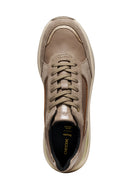 Geox Women Mink D Spherica Ec13 A - Nappa+Sued Lace-Up Wedge Heel Leather Sport Sneaker | Derimod Geox Women Mink D Spherica Ec13 A - Nappa+Sued Lace-Up Wedge Heel Leather Sport Sneaker | Derimod