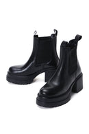 Women's Black Leather Heeled Chelsea Boots | Derimod Women's Black Leather Heeled Chelsea Boots | Derimod