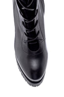 Women's Leather Lace Detailed Heeled Boots | Derimod Women's Leather Lace Detailed Heeled Boots | Derimod
