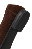 Women's Brown Buckled Suede Leather Loafer | Derimod Women's Brown Buckled Suede Leather Loafer | Derimod