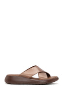 Women's Bronze Comfort Slippers | Derimod Women's Bronze Comfort Slippers | Derimod