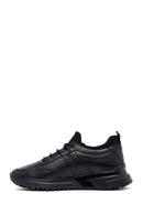 Erkek Siyah Bağcıklı Kalın Tabanlı Deri Casual Sneaker | Derimod Erkek Siyah Bağcıklı Kalın Tabanlı Deri Casual Sneaker | Derimod
