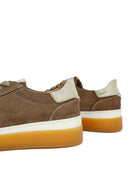 Kadın Bej Bağcıklı Süet Deri Sneaker | Derimod Kadın Bej Bağcıklı Süet Deri Sneaker | Derimod