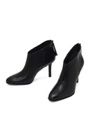 Women's Black Back Zipper High Thin Heel Leather Boot | Derimod Women's Black Back Zipper High Thin Heel Leather Boot | Derimod