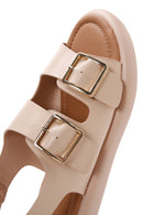 Women's Beige Double Buckle Comfort Sandals | Derimod Women's Beige Double Buckle Comfort Sandals | Derimod