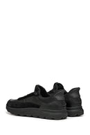Geox Men Black U Spherica Plus A - Nappa+Suede Lace-Up Thick-Soled Suede Sneaker | Derimod Geox Men Black U Spherica Plus A - Nappa+Suede Lace-Up Thick-Soled Suede Sneaker | Derimod