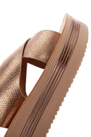 Women's Bronze Thick-Soled Metallic Sandals | Derimod Women's Bronze Thick-Soled Metallic Sandals | Derimod