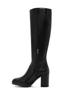 Women's Black Thick Heeled Zippered Boots | Derimod Women's Black Thick Heeled Zippered Boots | Derimod