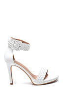 Kadın Örgü Detaylı Topuklu Sandalet | Derimod Kadın Örgü Detaylı Topuklu Sandalet | Derimod
