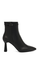 Woman Black Zip Closure Heeled Leather Boots | Derimod Woman Black Zip Closure Heeled Leather Boots | Derimod