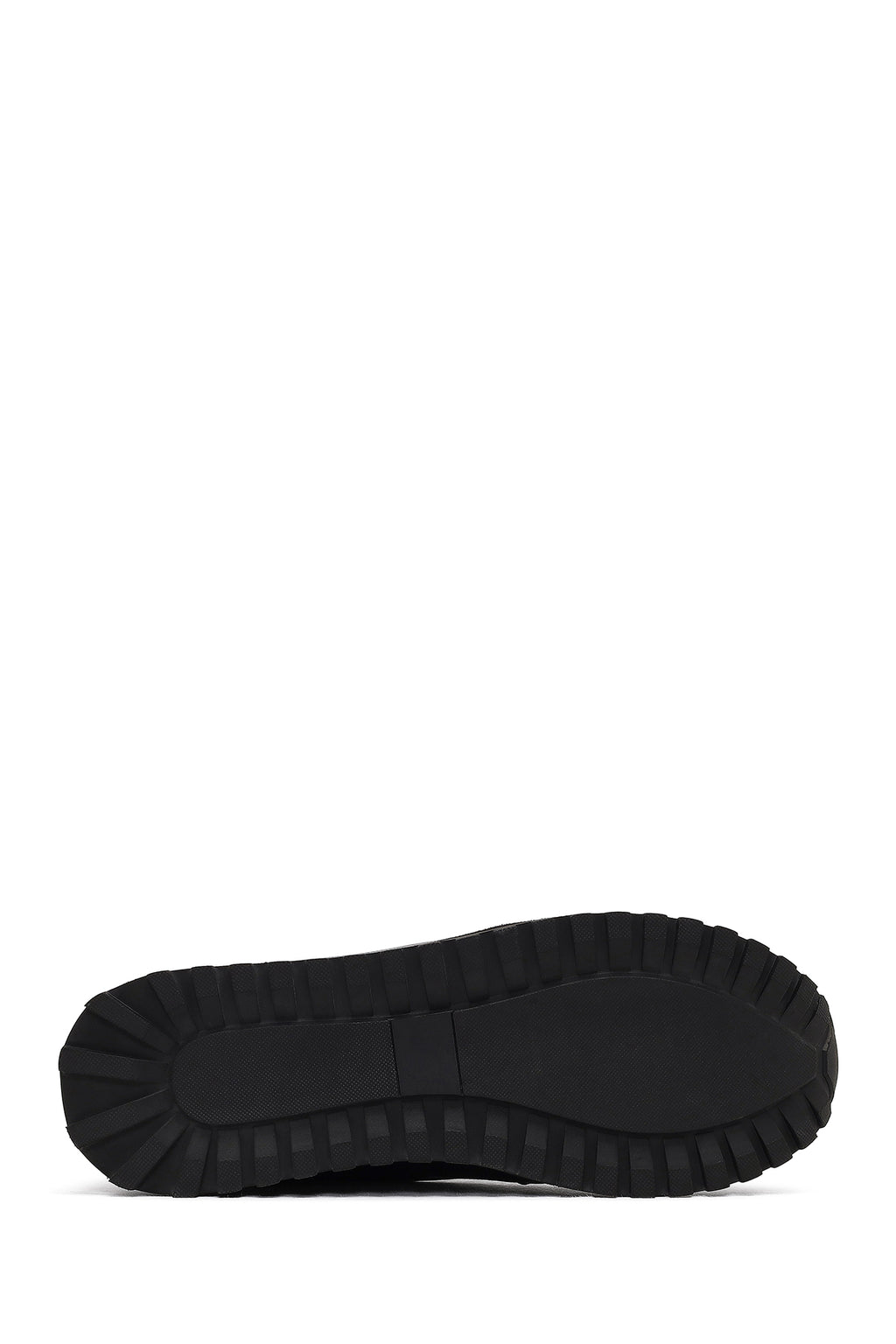 Erkek Siyah Bağcıklı Kalın Tabanlı Deri Casual Sneaker