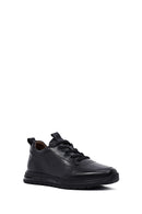 Men's Black Lace-Up Leather Casual Sneakers | Derimod Men's Black Lace-Up Leather Casual Sneakers | Derimod